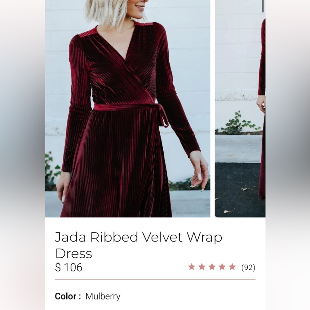 Baltic born Jada Ribbed Velvet Wrap dress NWT xs